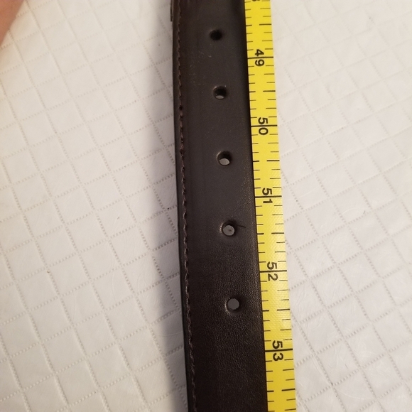 Mens Belt Braided  Bonded Leather Brown Size 50/126 Silver Colored Buckle - Picture 5 of 9